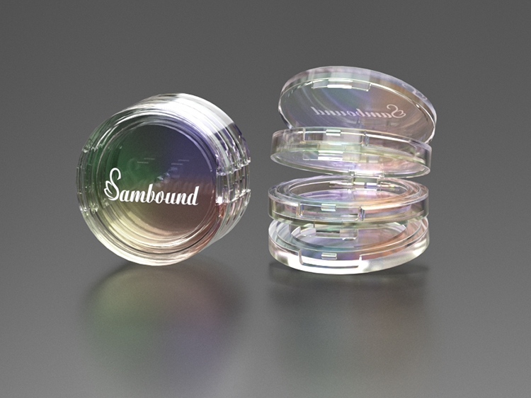 化妆品生产厂家定做电镀幻彩粉饼盒 化妆品生产厂家定做电镀幻彩粉饼盒