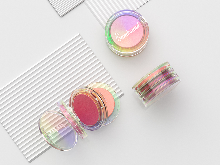 化妆品生产厂家定做电镀幻彩粉饼盒 化妆品生产厂家定做电镀幻彩粉饼盒